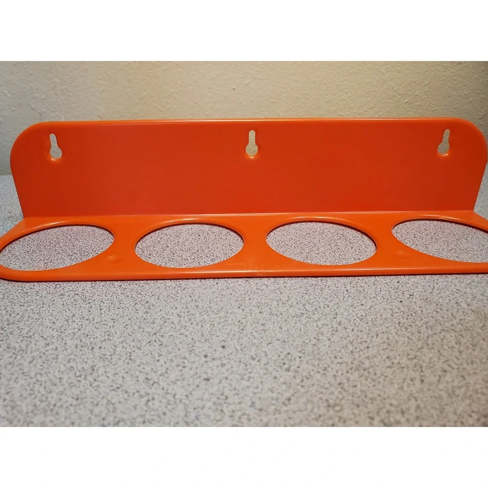 Vintage Tupperware Orange Tumblers Spice set Lids Wall Mount Rack grandmacore